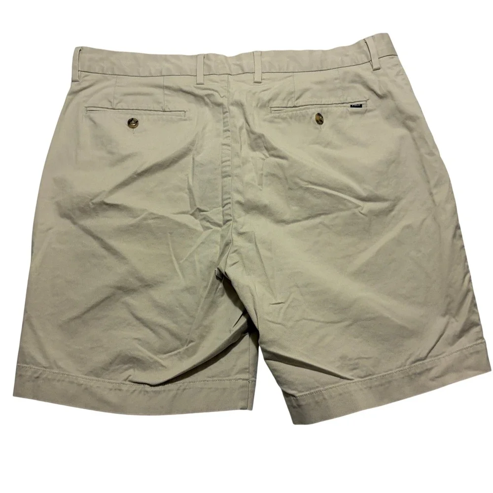 Polo Ralph Lauren Mens Classic Fit Chino Shorts Tan Khaki Size 36 Cotton Blend